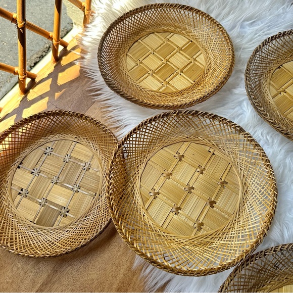 Vintage Boho Home Decor Set of 6 Plates Wall Art - Picture 3 of 9